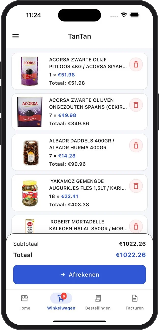 Tan-Tan MobilApp sepet